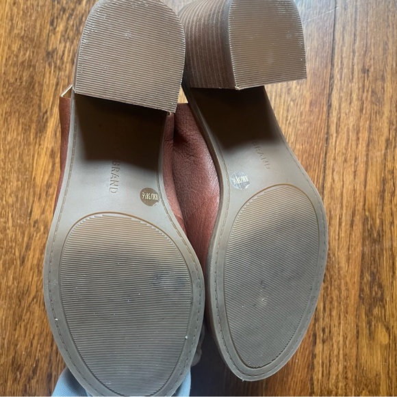 Lucky brand Rhazy stacked block heels open toe 8 leather chunky - Picture 5 of 9